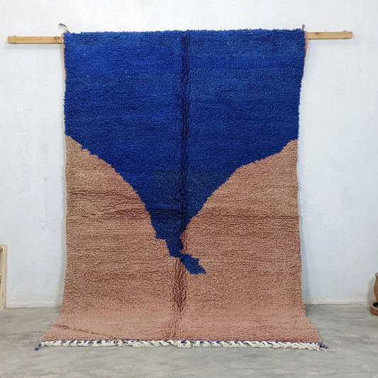 Mai - Moroccan Blue and Brown Rug